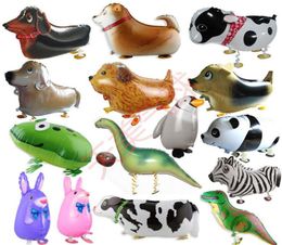 Caminar Globos para mascotas Animal Helio Aluminio Dibujos animados Película de aluminio Globos Multicolor Bosque encantador Animal Globo Cumpleaños Weddin4262476