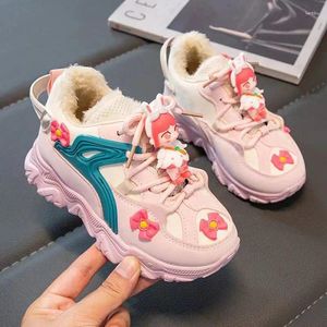 Wandelschoenen 2024 Kinderen Lente Herfst Schattige Pop Sport Meisjes Antislip Sneakers Kinderen Winter Warme Mode Bloemen