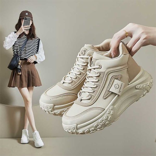 Zapatos para Caminar Zapatos Casuales Instagram Versión Coreana Zapatos Altos de Suela Gruesa Otoño e Invierno Zapatos Deportivos para Correr versátiles Informales con Aumento de Altura para Estudiantes