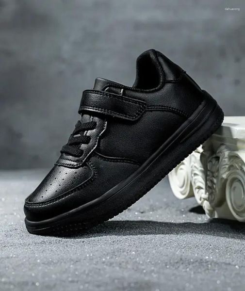 Zapatos para caminar moda pequeños deportes de cuero blanco para niños Pu zapatillas de deporte sintéticas para niños niñas