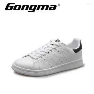 Chaussures de marche gongma femmes blanches Pu en cuir Slip on Women's Sports Loissine portable Sneakers respirant pour filles 3A62