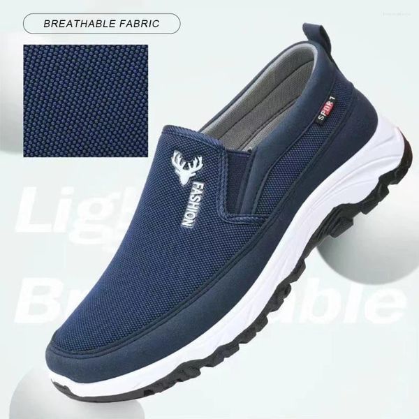 Chaussures de marche hommes Sneaker maille respirant antidérapant sans lacet vulcanisé semelle souple couleur unie confortable eau Zapato