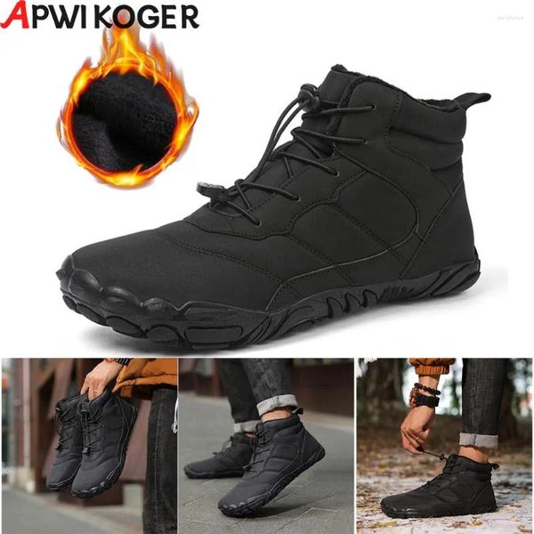 Zapatos para caminar hombres botines de invierno sin desliz