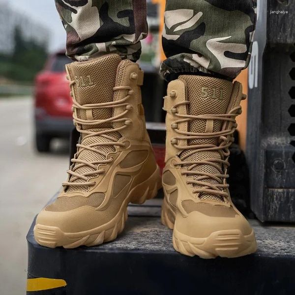 Chaussures de marche bottes militaires pour les hommes respirant la cheville man