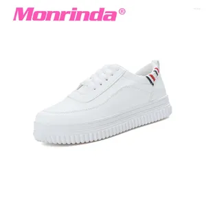 Chaussures de marche Monrinda femmes baskets blanc sans lacet confortable sport femme respirant semelle extérieure en caoutchouc chaussure pour les filles F06