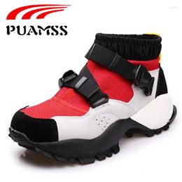 Chaussures de marche PUAMSS femmes coupe haute semelle souple respirant automne Fitness Sneaker en plein air