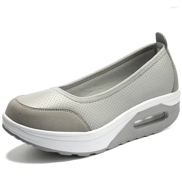 Zapatos para caminar para mujer, zapatillas ligeras con plataforma y columpio, con aumento de altura, para primavera y verano, talla 35-42