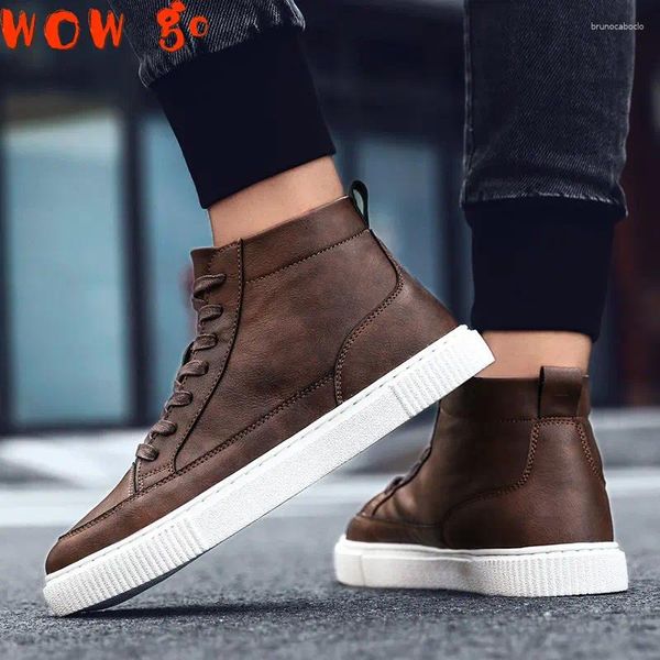 Zapatos para caminar hombres Top Men casual de lujo de lujo de color marrón gris negro de cuero para hombre, calzado suave y transpirable masculino masculino