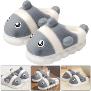 Chaussures de marche unisexes, pantoufles de poisson Clown mignonnes, semelle épaisse, en peluche de coton pour l'hiver, intérieur et extérieur