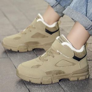 Marche hiver chaussures enfants marque 856 fille garçon bottes imperméable en cuir enfants neige peluche chaud mode baskets décontracté en plein air 991