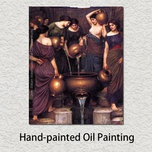 Arte de pared pintado a mano The Danaides John William Waterhouse lienzo pintura al óleo para decoración de pared de habitación de oficina regalo