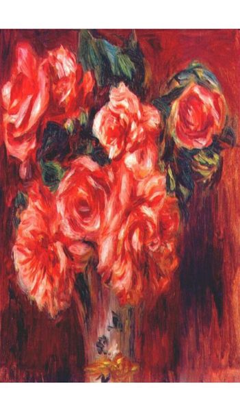 Peintures à l'huile d'art mural roses mousse Pierre Auguste Renoir fleurs peinture pour chambre peinte à la main 6815578