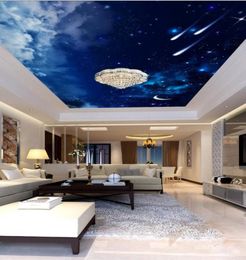 Muurschildering Woonkamer Slaapkamer Plafond Achtergrond Behang 3D Mooie nachtelijke hemel meteoor plafondschildering7027832
