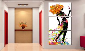 Cuadro artístico de pared, pintura en lienzo, cuadros coloridos de mujer para pared para sala de estar, impresiones en lienzo, hermosa decoración del hogar, arte K3129581799