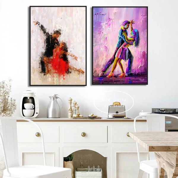 Arte de pared Mujer Dancing Girl Póster Impresiones HD Ballet Modular Flamenco Tango Pictures de lona abstracta Figura Decoración del hogar