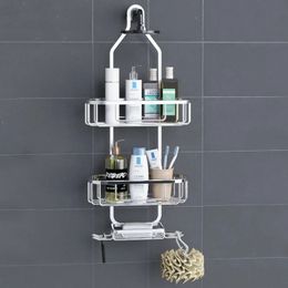 Mur salle de bain suspendus étagères de douche montage panier étagère de rangement support étagères WC shampooing organisateur accessoires 240124