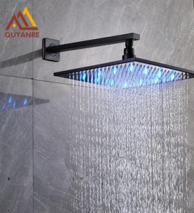 Wandplafondmontage 16 inch vierkante LED regendouchekop sanitair armaturen zonder douchearm olie gewreven brons7025354