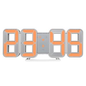 Wandklok 3D LED Large Time Agenda Temperatuur Desktafel Morden Design Digital Watch Auto Auto Backlight Home Decor Alarm Clocks 201212