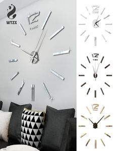 Wandklokstickers Home Decor Large Roman Mirror Fashion Modern Clocks Living Room Diy Sticker 3D Wall Watch8464417