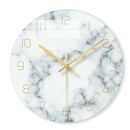 Wall Clocks 1 Uds. Reloj de pared de mármol nórdico, relojes artísticos minimalistas modernos para dormitorio, reloj de pared de moda creativo para sala de estar con personalidad 230310