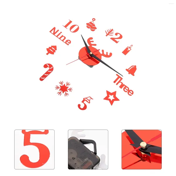 Horloges murales 1 Ensemble acrylique suspendu horloge de suspension de Noël décoratif sans cadre nominal non