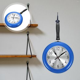 Relojes de pared 1 juego de reloj decorativo Forma de sartén Diseño mudo para la cocina del hogar