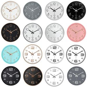 Wandklokken 10/12 inch Moderne Pointer Clock Batterij Powered Silent Living Room Slaapkamer Kantoor Decoratie Punch-Vrij digitale schaal Watch