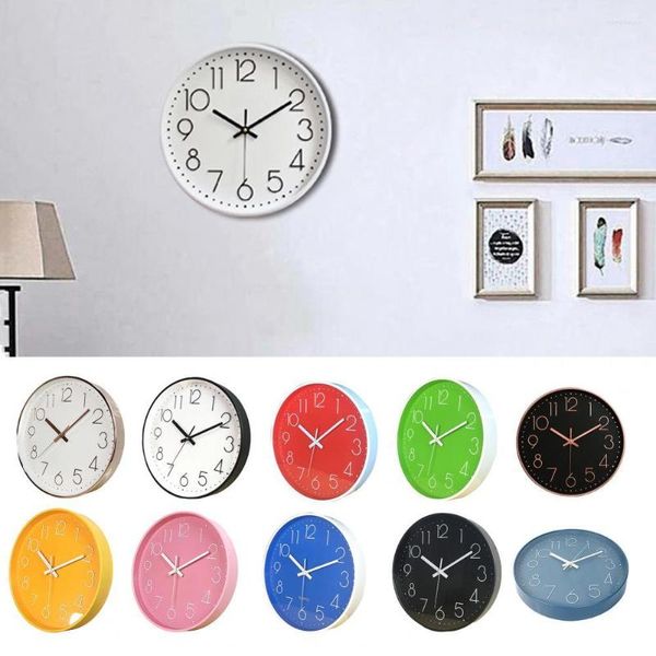 Relojes de pared Reloj de 10 pulgadas Colgante redondo Número 3D silencioso Superficie de espejo antivaho precisa Cuarzo Suministros para el hogar