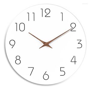 Horloges murales 10 pouces Non tic-tac horloge visage clair à piles silencieux silencieux blanc Style moderne pour salon décor à la maison