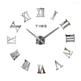 Relojes de pared 100-120 cm Reloj adhesivo con números romanos DIY Sala de estar creativa grande Minimalista moderno