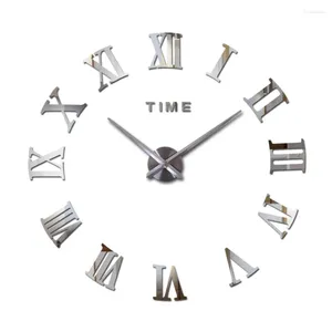Horloges murales 100-120cm Chiffre romain Autocollant Horloge DIY Grand Salon créatif Moderne Minimaliste