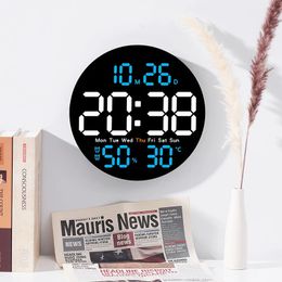 Wandklokken 10 inch LED grote digitale wandklok met afstandsbediening Temperatuur-vochtigheid Datum Weekweergave Countdown Timing Klok Home Decor 231123