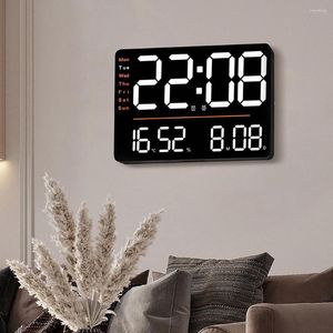 Horloges murales 12/24h écran température ambiante horloge décor affichage numérique réglable Table alarme luminosité humidité grand
