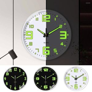 Horloges murales 12 pouces horloge lueur dans le noir grand cadran à piles 30cm suspendu lumineux silencieux numérique décor à la maison