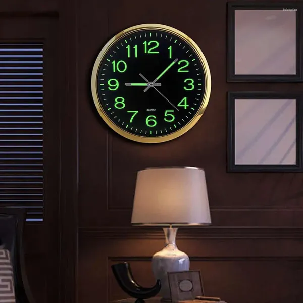 Relojes de pared Reloj de 12 pulgadas con luz nocturna Silencia que no funcionan con baterías decorativas para la sala de estar de la sala de estar de dormitorio