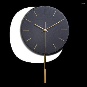 Wandklokken 12 inch creatief Slate Ins Simple Black Rock Clock Living Room Modern Art Decor 10 Hang