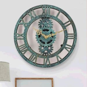 Relojes de pared de 12 pulgadas para exteriores, reloj impermeable, relojes de cuarzo decorativos de resina Vintage nórdico, colgante para decoración de jardín y hogar