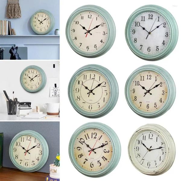Horloges murales 12 pouces horloge ronde vintage 12 pouces pour la décoration de la maison silencieuse bureau de cuisine sans tic-tac