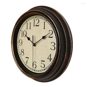 Relojes de pared Reloj retro silencioso de 12 pulgadas Cuarzo Mesa decorativa Dial Batería sin tictac Digital para dormitorio
