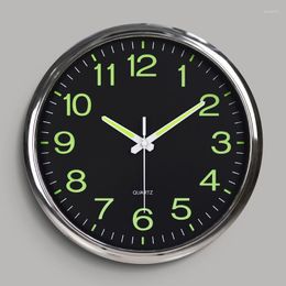 Horloges Murales 12 Pouces 30 Cm Illuminé En Plastique Horloge Quartz Chambre Salon Couloir Bureau Simple Blanc