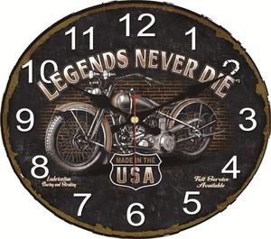 Wandklokken 16 inch rustieke boerderij vintage wandklok motorfiets legendes nooit sterven grote raceroute stille batterij-aangedreven muur6555801