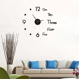 Horloges murales 1PC Miroir Corloge autocollants créatifs DIY ARRT ART Autocollant Home Decor Home Room Quartz Needle pas de batterie