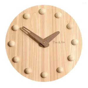 Horloges murales 1pc horloge simple design en bois rond suspendu moderne bureau à domicile décoration de salon