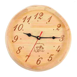 Relojes de pared 1pc Reloj de madera Sala de sauna Equipo de vapor decorativo