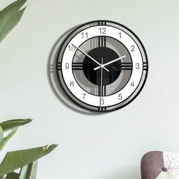 Wall Clocks 1 Uds. Reloj de pared con esfera redonda, reloj de puntero de Metal acrílico para el hogar, sala de estar y dormitorio, reloj de pared con decoración de estilo Vintage Simple 230323