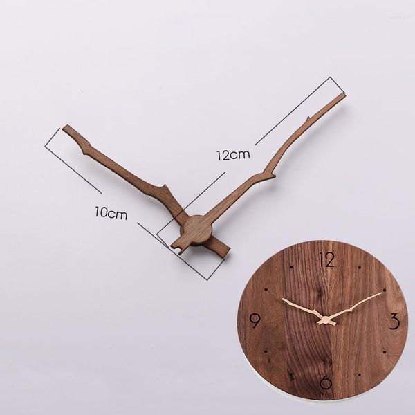 Relojes de pared, 1 Uds., accesorios de puntero de reloj de madera de nogal, manecillas de reloj nórdicas de 12/14 pulgadas, piezas de agujas de reloj, relojero