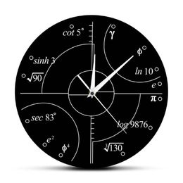 Horloges murales 1 pièce avancée Math chiffres irrationnels horloge ronde Science montres mathématiques personnalité maison décorative 253v