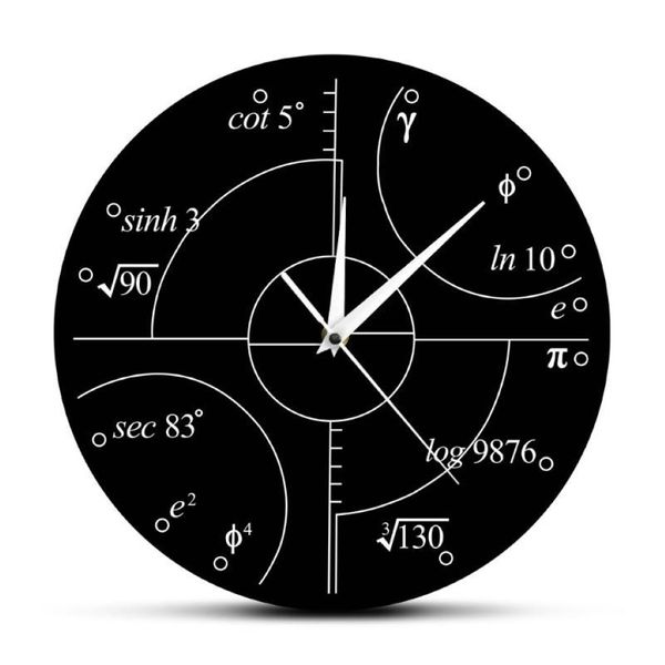 Horloges murales 1 pièce avancée Math chiffres irrationnels horloge ronde Science montres mathématiques personnalité maison décorative 291o