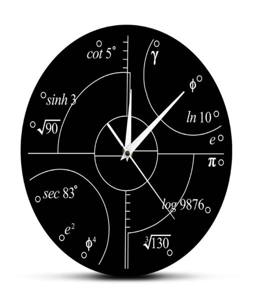 Horloges murales 1 pièce avancée mathématiques nombres irrationnels horloge ronde science montres mathématiques personnalité maison décorative 7960779