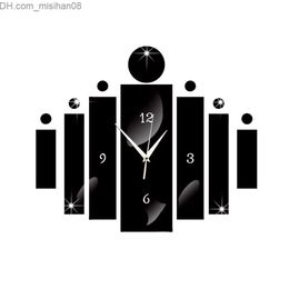 Horloges murales 2016 nouvelle aiguille miroir horloge murale salon quartz acrylique design moderne 3d bricolage montre horloges autocollants livraison gratuite horloge TY2004 Z230707